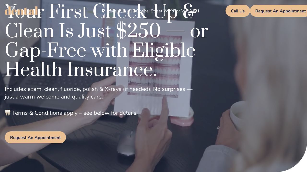 Front of The Dental Co. New Patient Offer landing page