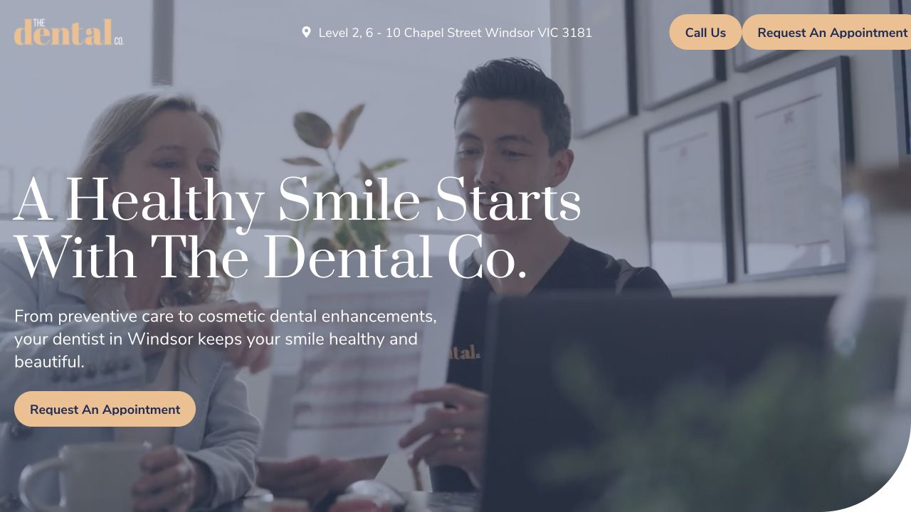 Front of The Dental Co. Offers landing page